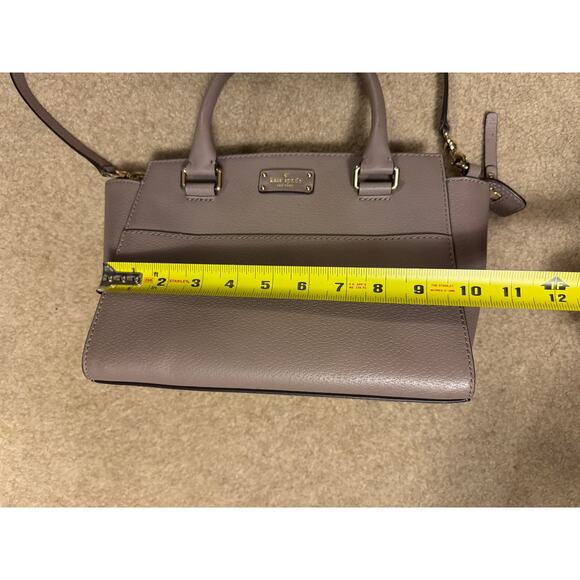 Kate Spade Grove Street Lana Satchel Handbag Crossbody Purse Cow Leather Taupe - Picture 3 of 8